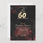 Invitation Robe, Tiara, Roses rouges 60e anniversaire (Devant)