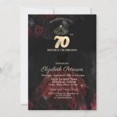 Invitation Robe, Tiara, Roses rouges 70e anniversaire (Devant)