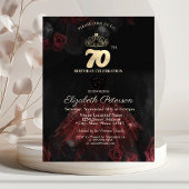Invitation Robe, Tiara, Roses rouges 70e anniversaire