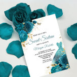 Invitation Robe Turquoise turquoise étincelante Douce 16 Part<br><div class="desc">Robe Turquoise turquoise étincelante Sweet 16 Party Invitation Plus de motifs floraux élégants dans notre magasin! Voir la collection correspondante dans notre magasin</div>