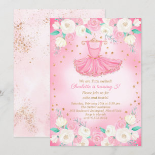 Invitation Robe Tutu Ballerina Parties scintillant Anniversai