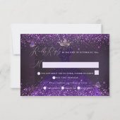 Invitation Robe ultra violette papillon RSVP pour Quinceanera (Dos)