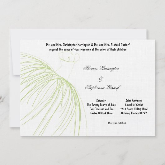 Invitation Robe vert clair 7x5 (Devant)