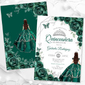 Invitation Robe vert émeraude Quinceanera
