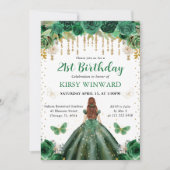 Invitation Robe Vert foncé Rouge Haired Princesse Anniversair (Devant)