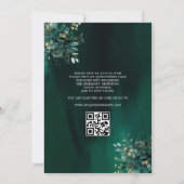 Invitation Robe verte de fleurs QR Code Quinceanera (Dos)