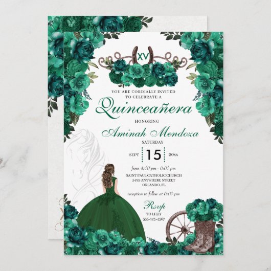 Invitation Robe verte de la princesse occidentale Charra Quin (Devant / Derrière)