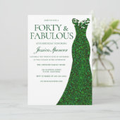 Invitation Robe verte Emerald Forty & Fabuleux 40e anniversai (Debout devant)