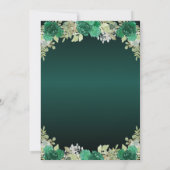 Invitation Robe verte Emeraude Florale Anniversaire Quinceane (Dos)