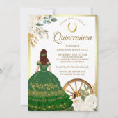 Invitation Robe verte ivoirienne Charro Gold Quinceanera (Devant)