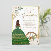 Invitation Robe verte ivoirienne Charro Gold Quinceanera (Debout devant)