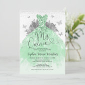 Invitation Robe verte Mis Quince Quinceañera (Debout devant)