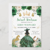 Invitation Robe verte Peau foncée Western Princess Sweet 16 (Devant)