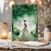 Invitation Robe verte Sage Emerald Forest Girl Mis Quince
