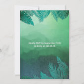 Invitation Robe verte tropicale estivale argent Quinceañera (Dos)