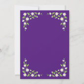 Invitation Robe violette blanc princesse Floral Anniversaire (Dos)