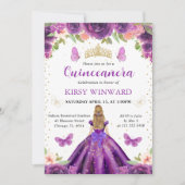 Invitation Robe violette Blonde Princesse Quinceanera (Devant)