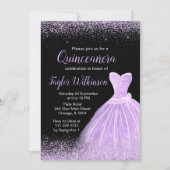 Invitation Robe violette claire Faux Parties scintillant Quin (Devant)