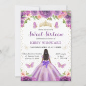 Invitation Robe violette claire Peau foncée Princesse Douce 1 (Devant)