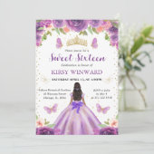 Invitation Robe violette claire Peau foncée Princesse Douce 1 (Debout devant)