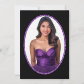 Invitation Robe violette élégante pour les 18 ans (Dos)