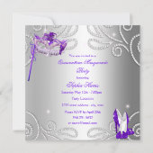 Invitation Robe violette et argentée pour soirée de masquerad (Dos)