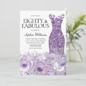 Invitation Robe Violette Florale Quatre-Vingts Fantastique 80 (Debout devant)