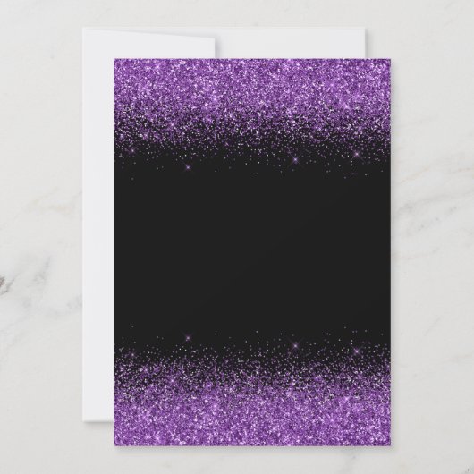 Invitation Robe violette foncée Faux Parties scintillant Quin (Dos)