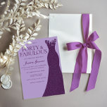 Invitation Robe violette Forty & Fabuleuse fête du 40e annive<br><div class="desc">Robe violette Forty & Fabulous 40th Birthday Party Invitation Voir la collection correspondante dans notre magasin de niche et de niche</div>