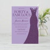 Invitation Robe violette Forty & Fabuleuse fête du 40e annive (Debout devant)