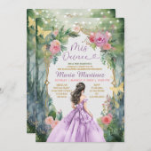 Invitation Robe violette Lilac Forêt Papillon Mis Quince (Devant / Derrière)
