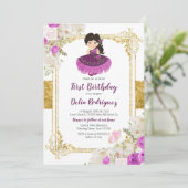 Invitation Robe violette Mexicaine Première Fille Anniversair (Debout devant)