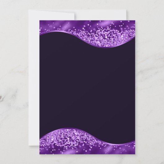 Invitation Robe violette & Parties scintillant or Ballons dou (Dos)