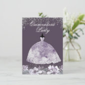 Invitation Robe violette Parties scintillant robe Quinceanera (Debout devant)
