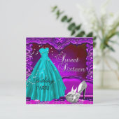 Invitation Robe violette pour les douze ans de mariage ou Swe (Debout devant)