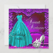 Invitation Robe violette pour les douze ans de mariage ou Swe (Devant)