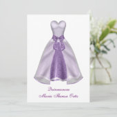 Invitation Robe violette Quinceanera 15e fête d'anniversaire (Debout devant)