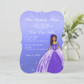 Invitation Robe Violette Quinceañera Vintage (Debout devant)