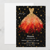 Invitation Robes à paillettes aquarelles (Devant / Derrière)