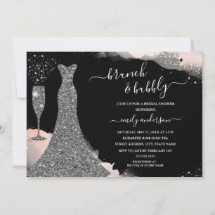 Invitation Robes à paillettes Brunch et boissons pétillantes 