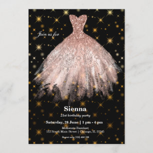 Invitation Robes aquarelles pailletées