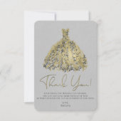 Invitation Robes botaniques modernes grises naturelles dorées (Devant)