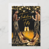 Invitation Robes Champagne Talons Dorés Anniversaire Fabuleux (Devant)