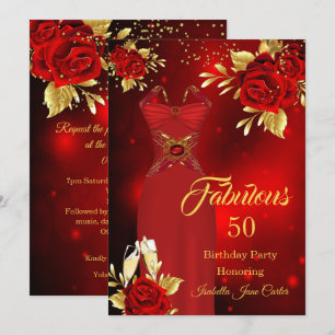Invitation Robes de champagne d'anniversaire fabuleuses Rose