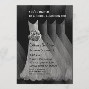 Invitation Robes de gris argenté de déjeuner ou de brunch de