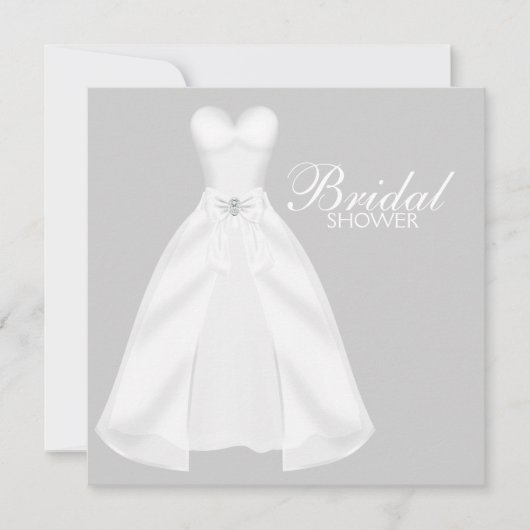 Invitation Robes de mariée blanche Baby Shower (Devant)