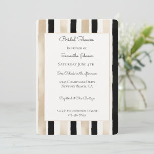 Invitation Robes de mariée Champagne Crème Noir Blanc Rayures