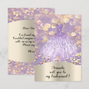 Invitation Robes de princesse pailletée Demoiselle d'Honneur