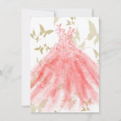 Invitation Robes de soirée corail danse papillon or fête Swee (Dos)