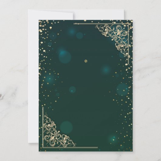 Invitation Robes Diamants Or Diadème Vert Quinceañera  (Dos)